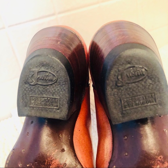 Justin Boots Style 7 4578 RN 7 4579 size 4 1/2C Youth Cowgirl Boots 4.5 - Picture 9 of 12